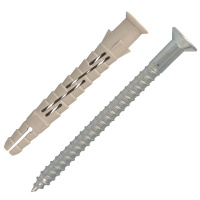 Cheville Nylon Longue Expansion 10X240 avec TFX Acier Zingué Blanc