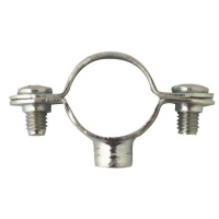 Collier Simple Plomberie pour Tube Ø14 Embase M7X150 Acier Zingué Blanc