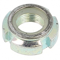 Écrou à Encoches Bague Nylon M17 Pas 100 Acier Zingué Blanc DIN 985