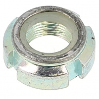 Écrou à Encoches Bague Nylon M40 Pas 150 Acier Zingué Blanc DIN 985