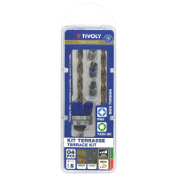 Kit Terrasse Mèche et Fraise HSS 2 en 1 Bois Métal Diam 4mm + 1 Foret HSS + 3 Embouts Inox