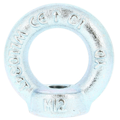 Écrou à Anneau M27 Acier Zingué Blanc DIN 582
