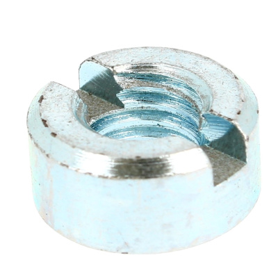 Écrou Cylindrique à Fente M8 Acier Zingué Blanc DIN 546