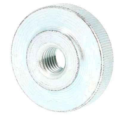 Écrou Moleté Bas M10 Acier Zingué Blanc DIN 467