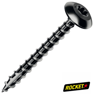 Vis Rocket Penture Tête Ronde Large Torx Acier Zingué Noir